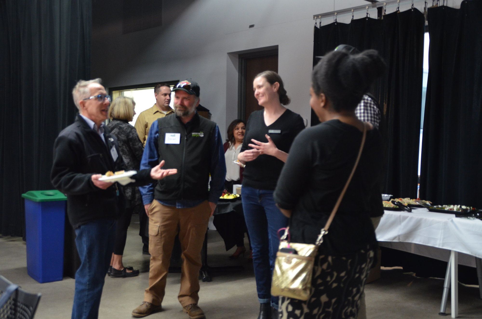 Group standing talking