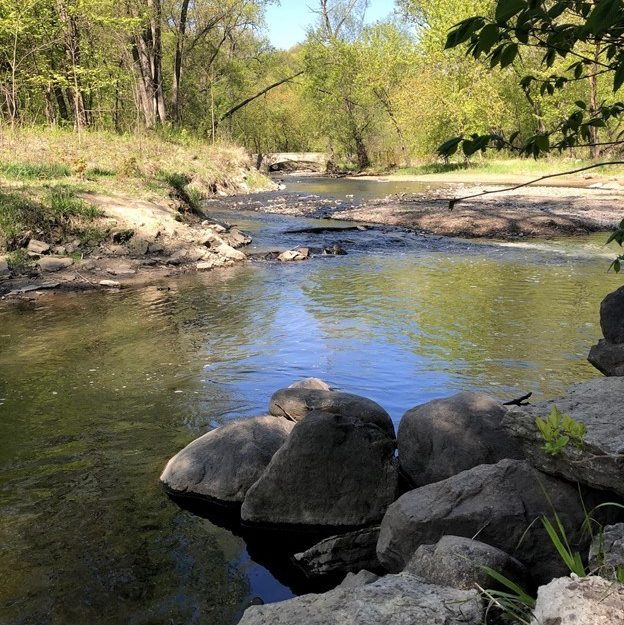 creek with boulders