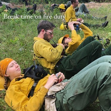 firefighters laying on ground