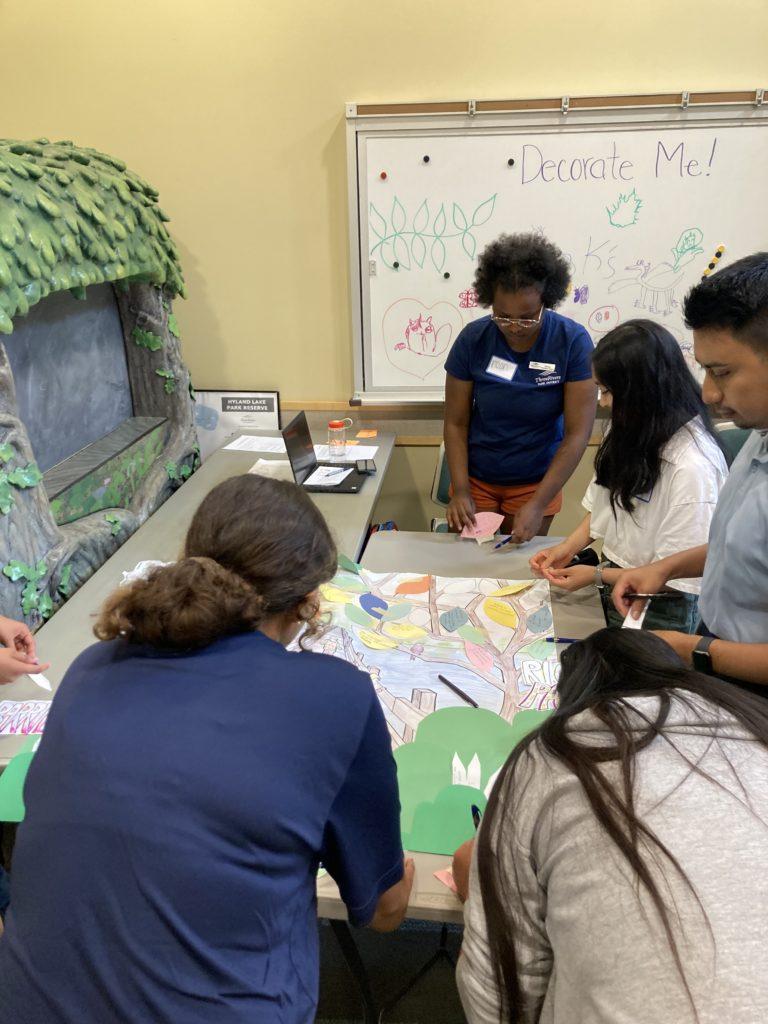 Pathways Interns working around a table