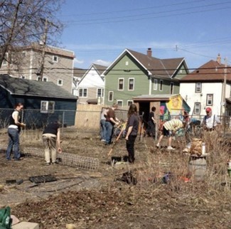 community garden with nothing growing