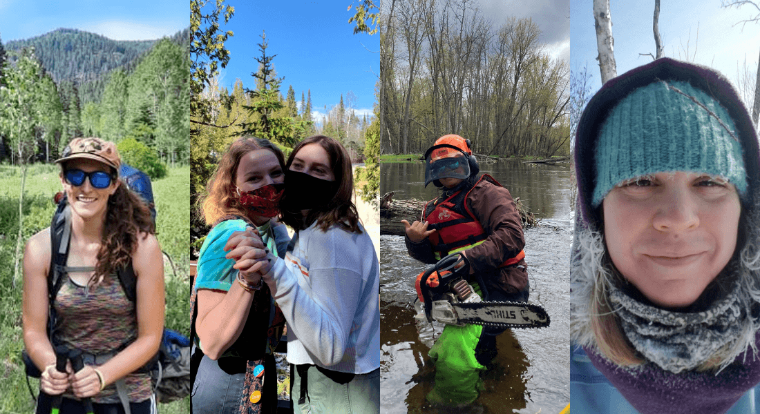 Collage of four women in the outdoors