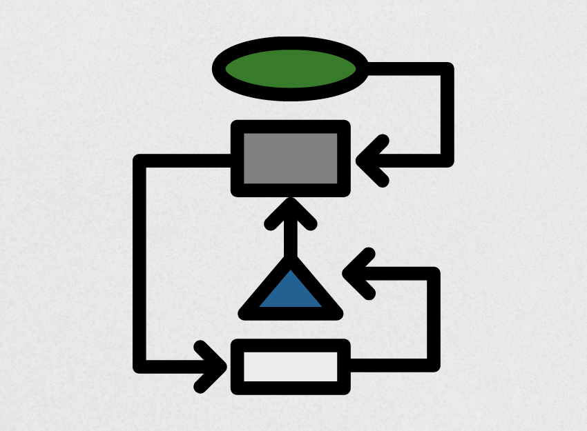 A stylized image of a flowchart