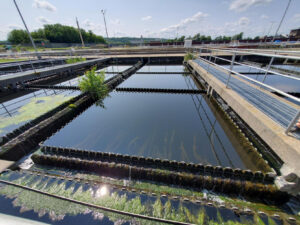 pool of water in treatment plant