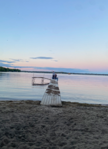 A dock on a lake