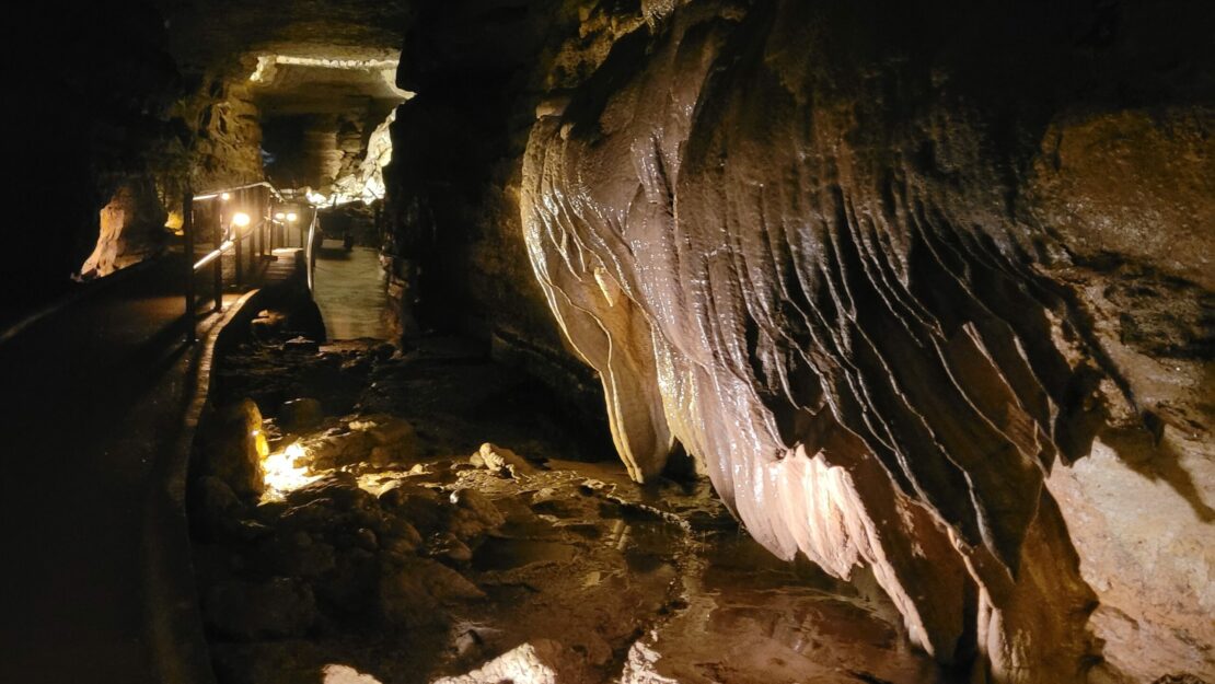 Rock formations in a cave.