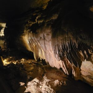 Rock formations in a cave.