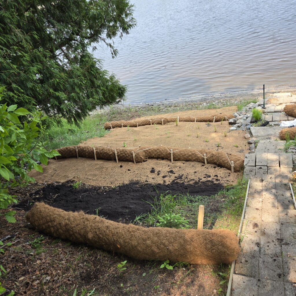 erosion control on a slope.