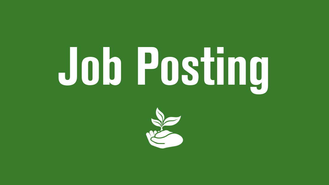 graphic with green background with text that says job posting