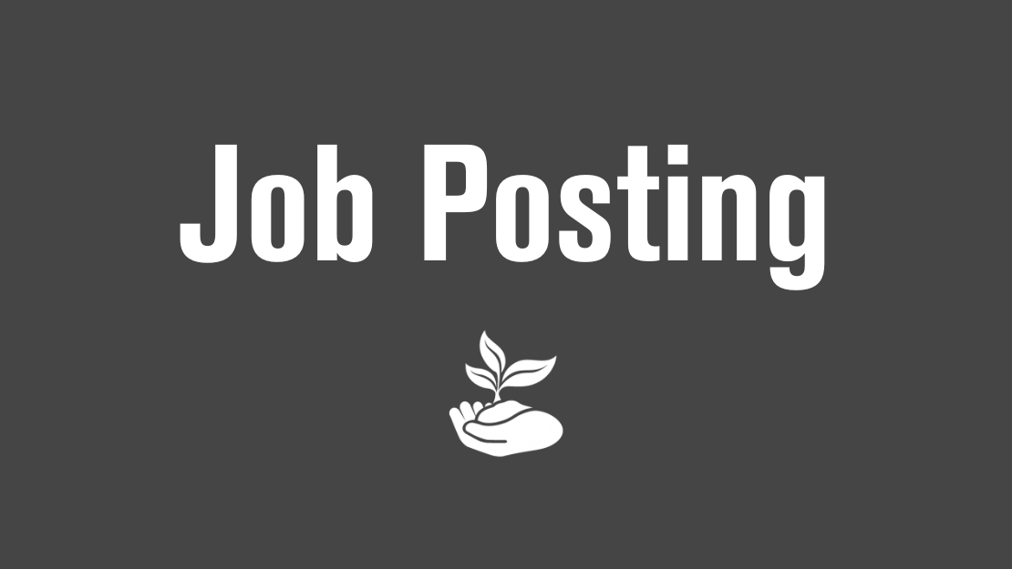graphic with gray background with text that says job posting